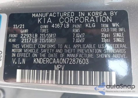 2022 Kia Seltos Ex z USA, uszkodzony, nr VIN KNDERCAA0N7287603